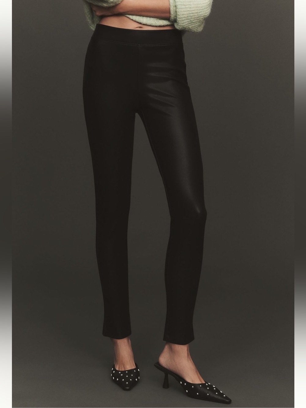 Anthropologie Minimalist Faux Leather Leggings Black Medium NWT Slim Fit